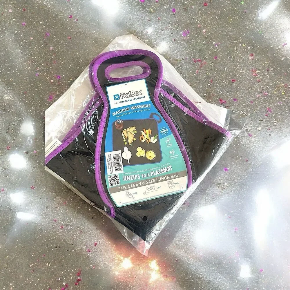 FabFitFun X FlatBox Plus Design And Sandwich Bag in Purple/Black NWT
